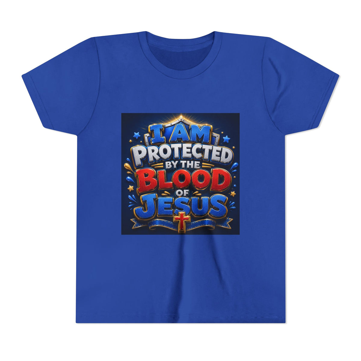 Youth Tee - "I Am Protected by the Blood of Jesus" Christian Kids T-Shirt