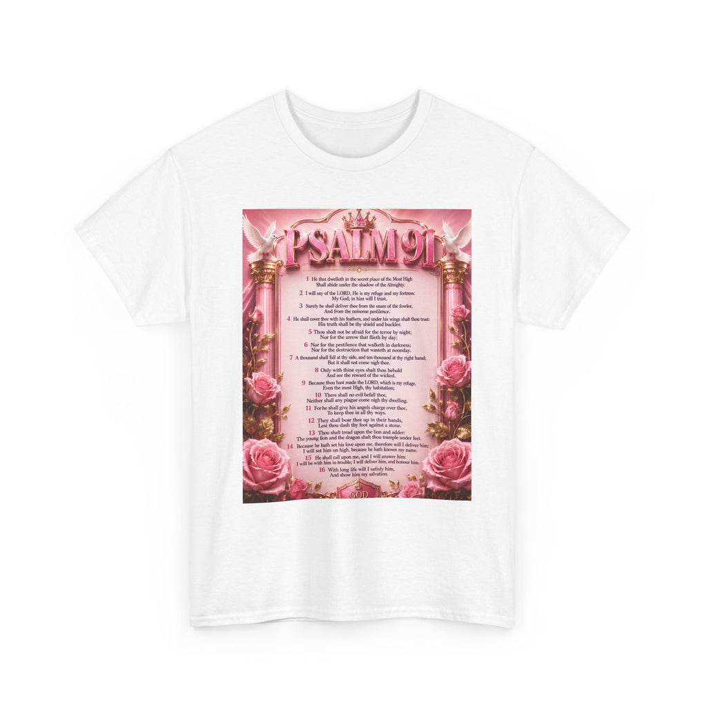 Psalm 91 Floral T‑Shirt — Inspirational Christian Verse Tee