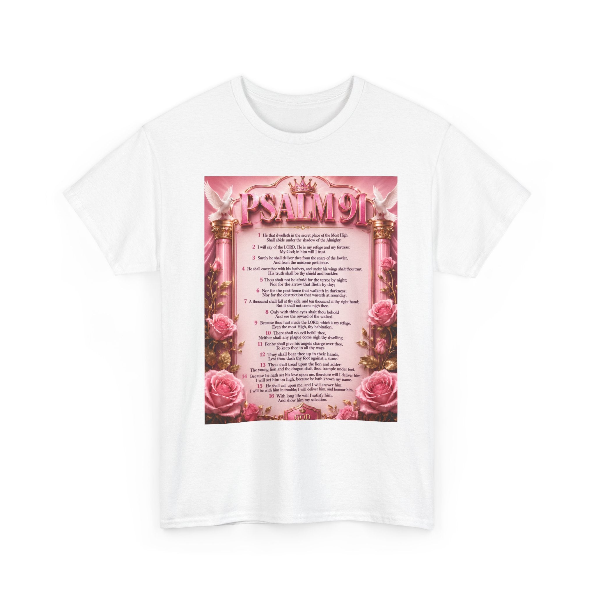 Psalm 91 Floral T‑Shirt — Inspirational Christian Verse Tee