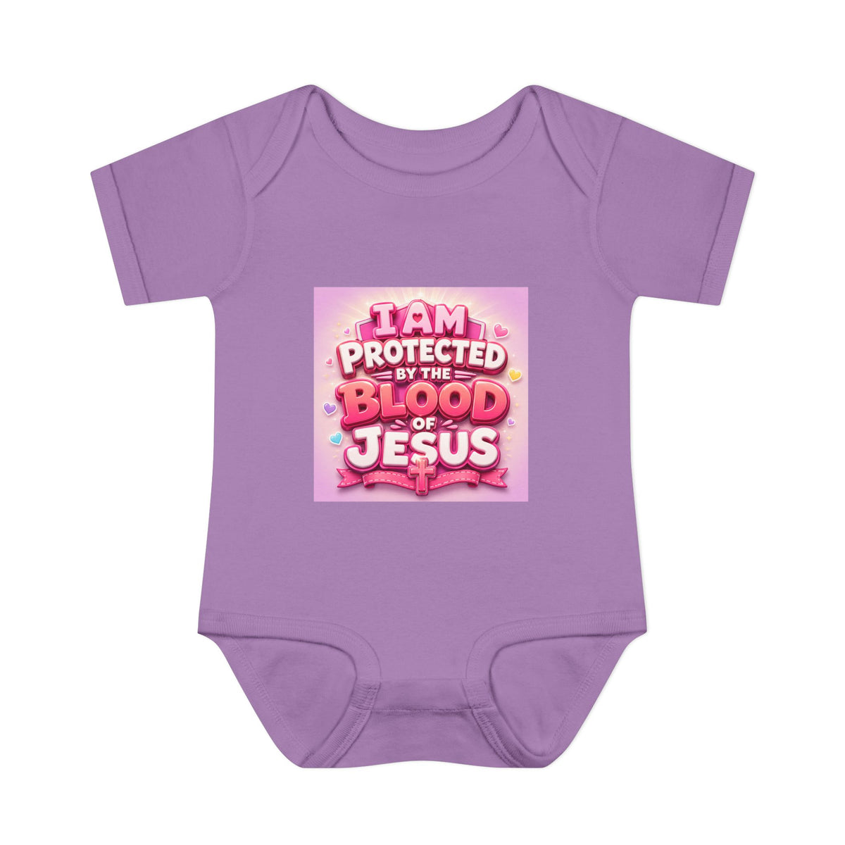 Infant Bodysuit — "I Am Protected by the Blood of Jesus" Pink Faith Baby Onesie