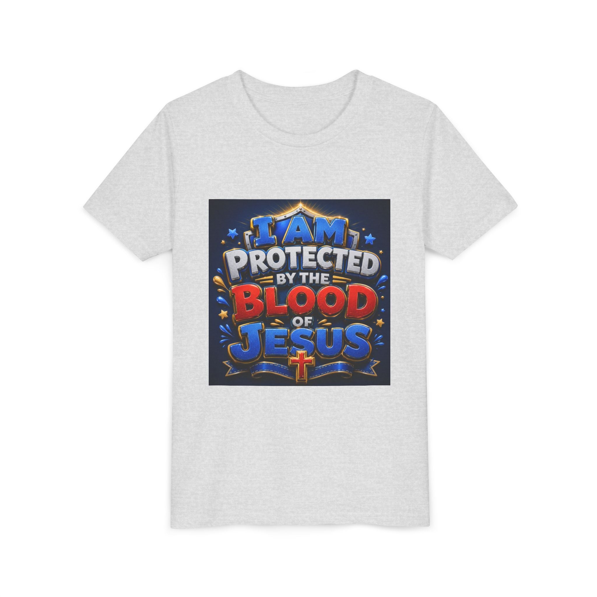 Youth Tee - "I Am Protected by the Blood of Jesus" Christian Kids T-Shirt