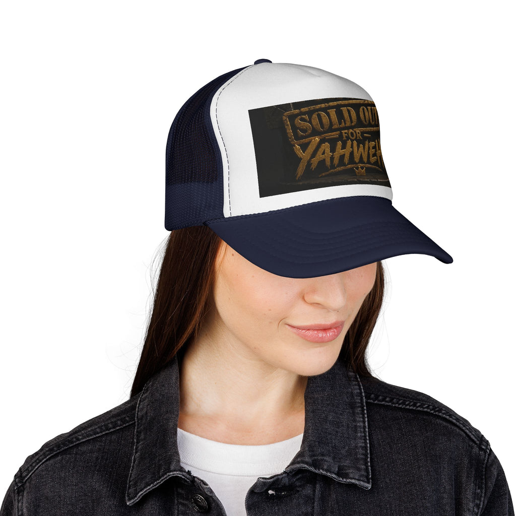Sold Out for Yahweh Trucker Hat – Christian Faith Mesh Cap