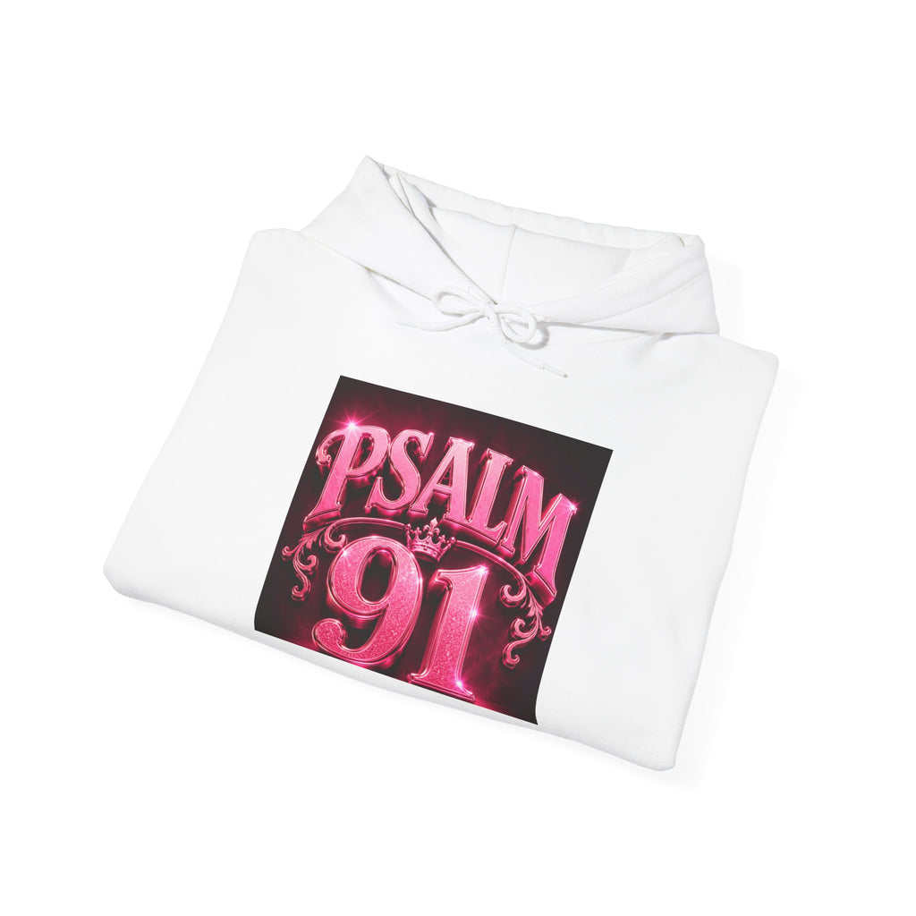 Psalm 91 Hoodie — Pink Floral Protective Prayer Sweatshirt