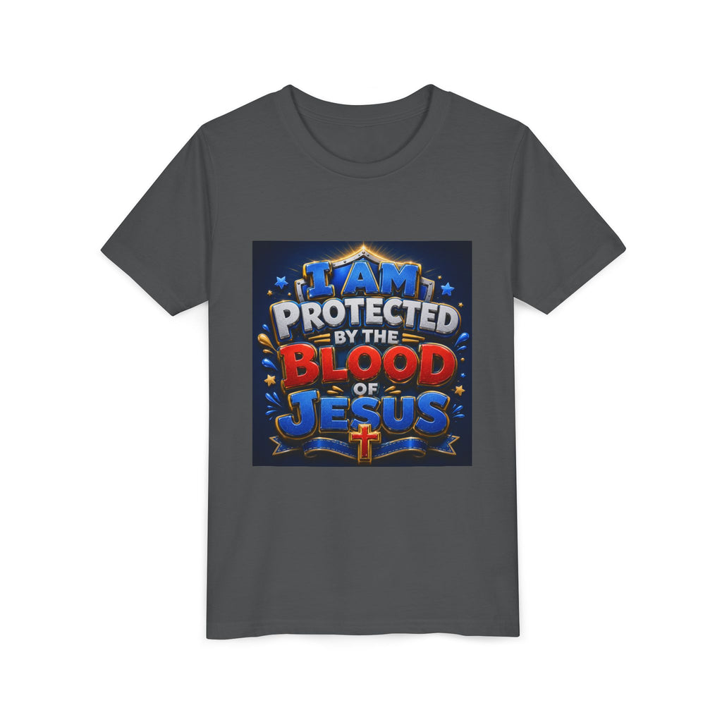 Youth Tee - "I Am Protected by the Blood of Jesus" Christian Kids T-Shirt