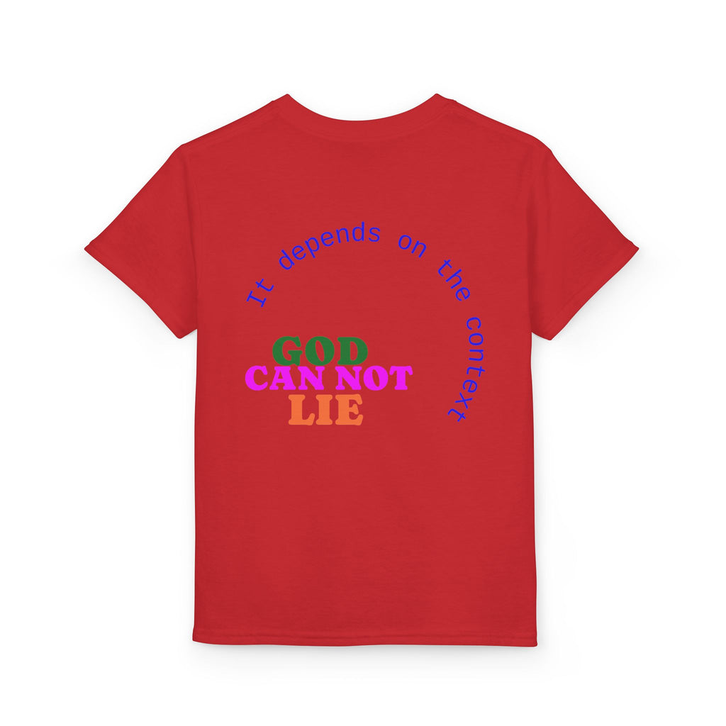 Youth T-Shirt — "What God Cannot Do Does Not Exist" Colorful Faith Graphic