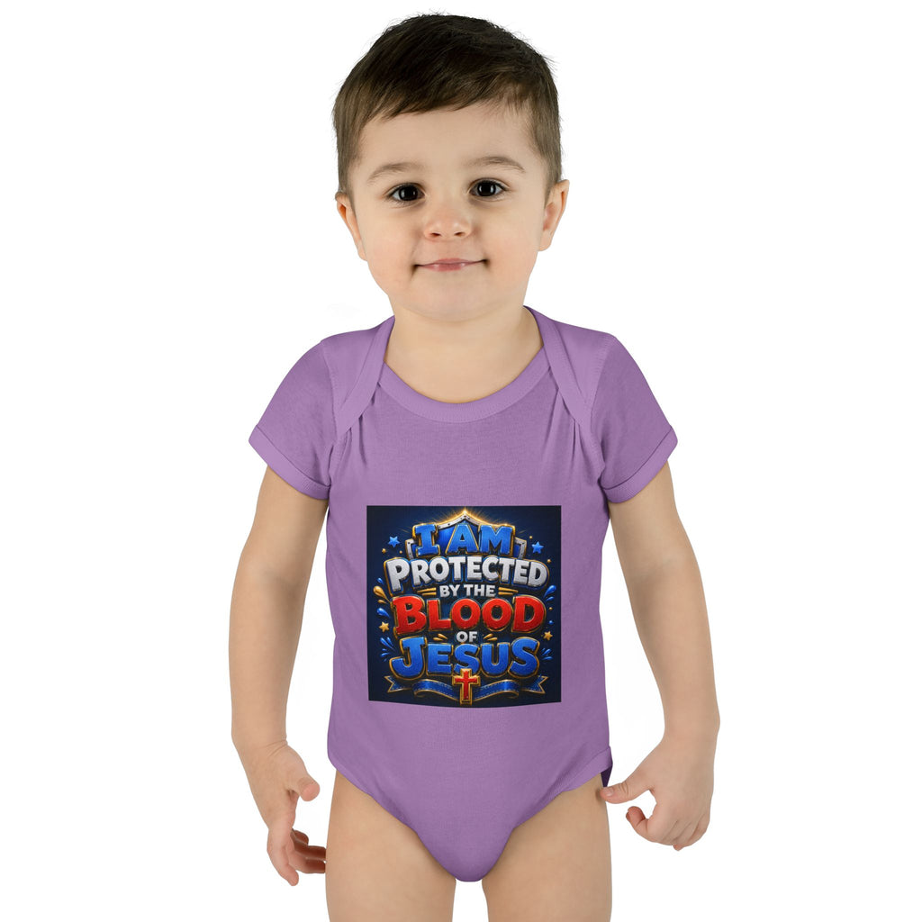 Infant Bodysuit - "I Am Protected by the Blood of Jesus" Christian Baby Onesie, Religious Newborn Gift