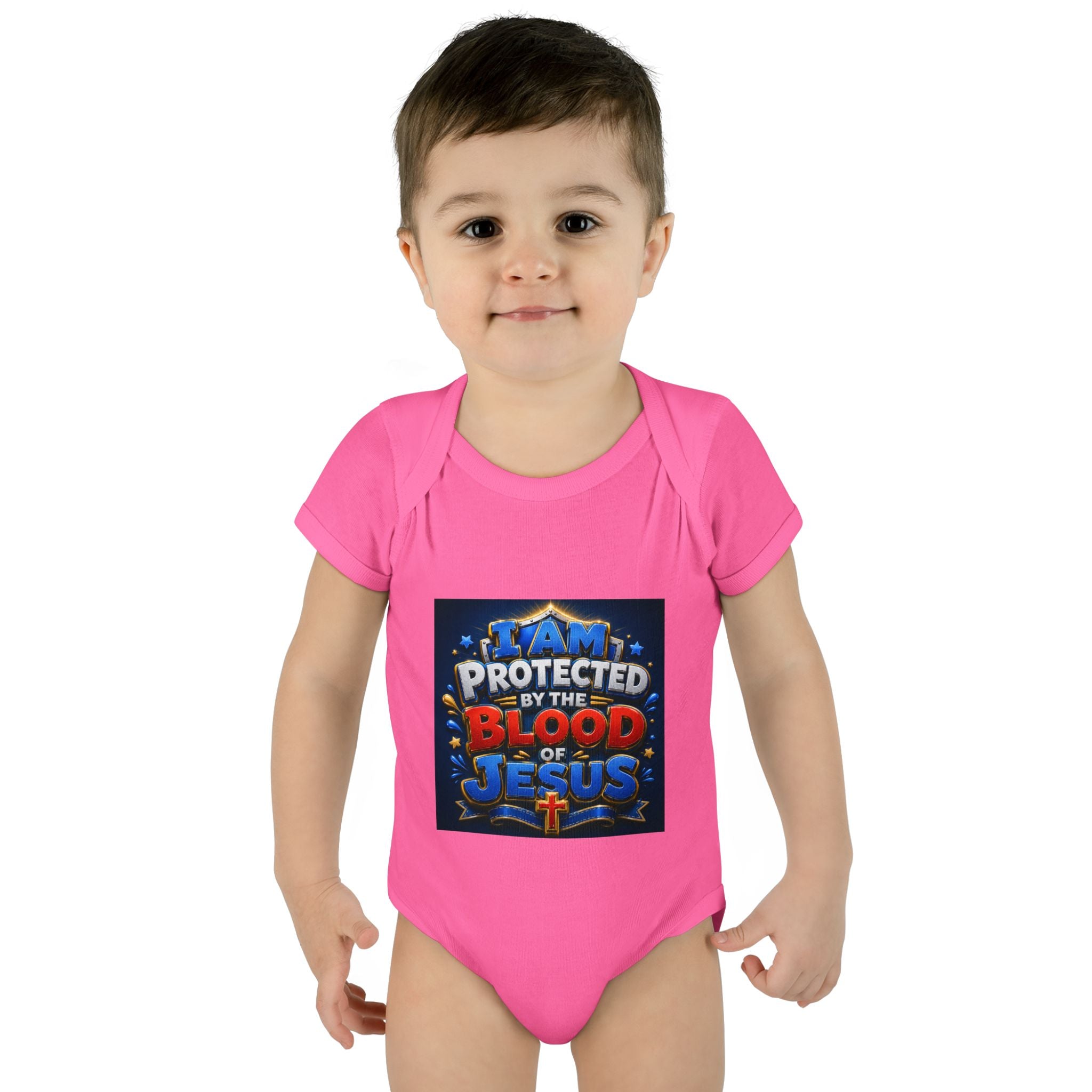 Infant Bodysuit - "I Am Protected by the Blood of Jesus" Christian Baby Onesie, Religious Newborn Gift