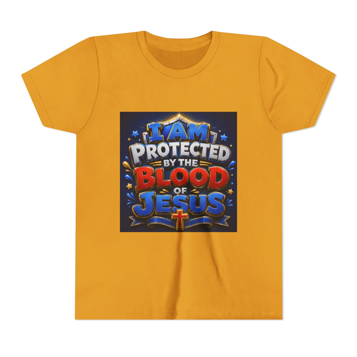 Youth Tee - "I Am Protected by the Blood of Jesus" Christian Kids T-Shirt