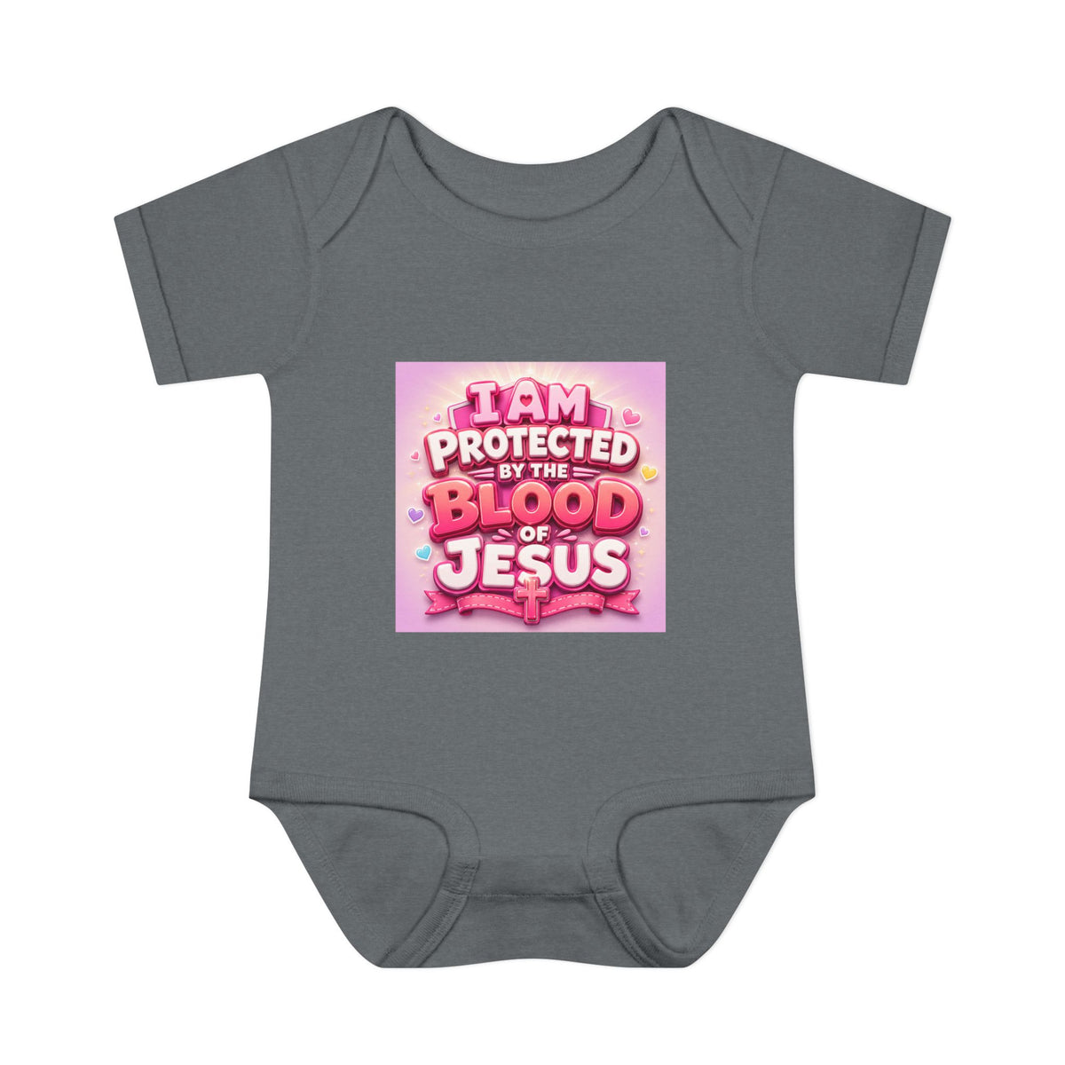 Infant Bodysuit — "I Am Protected by the Blood of Jesus" Pink Faith Baby Onesie