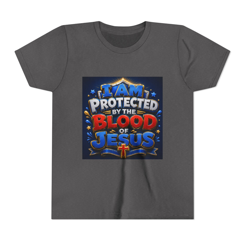Youth Tee - "I Am Protected by the Blood of Jesus" Christian Kids T-Shirt