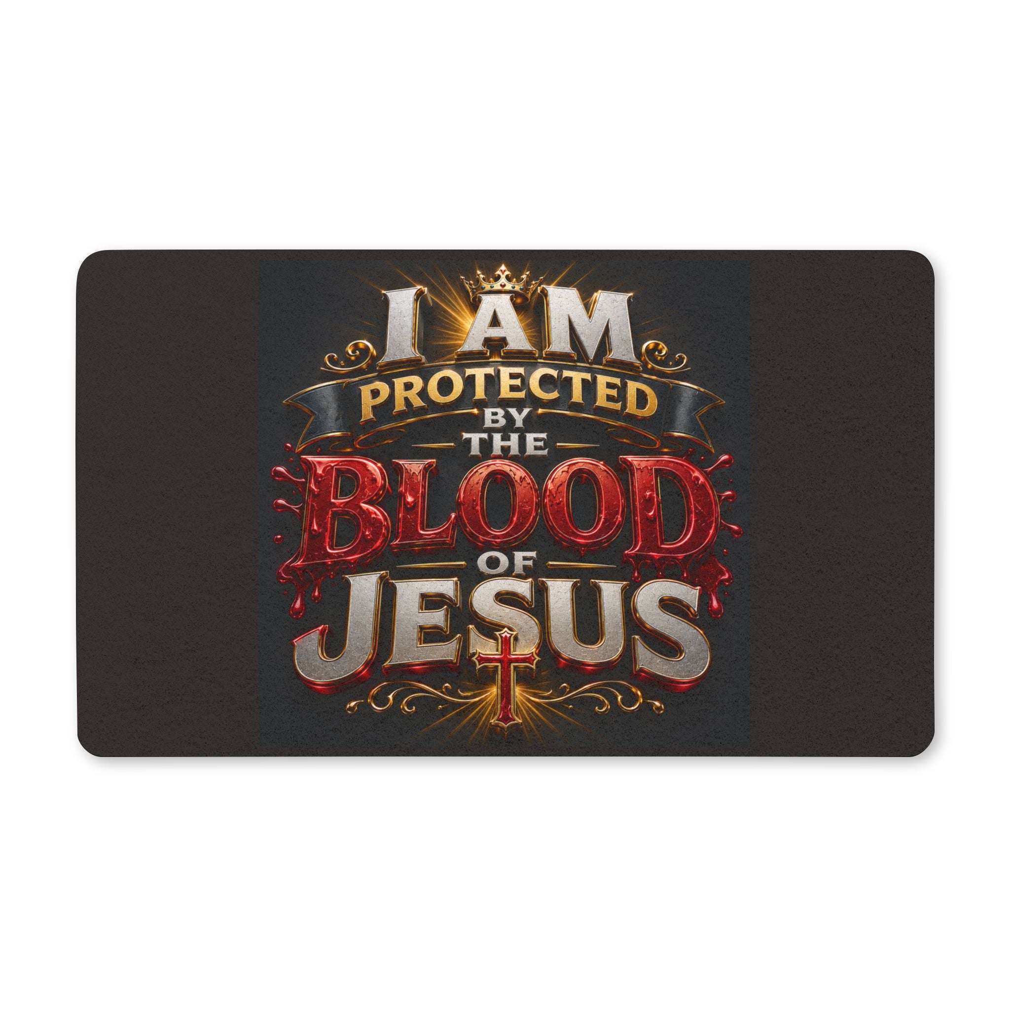 Doormat - "I Am Protected by the Blood of Jesus" Decorative Christian Welcome Mat