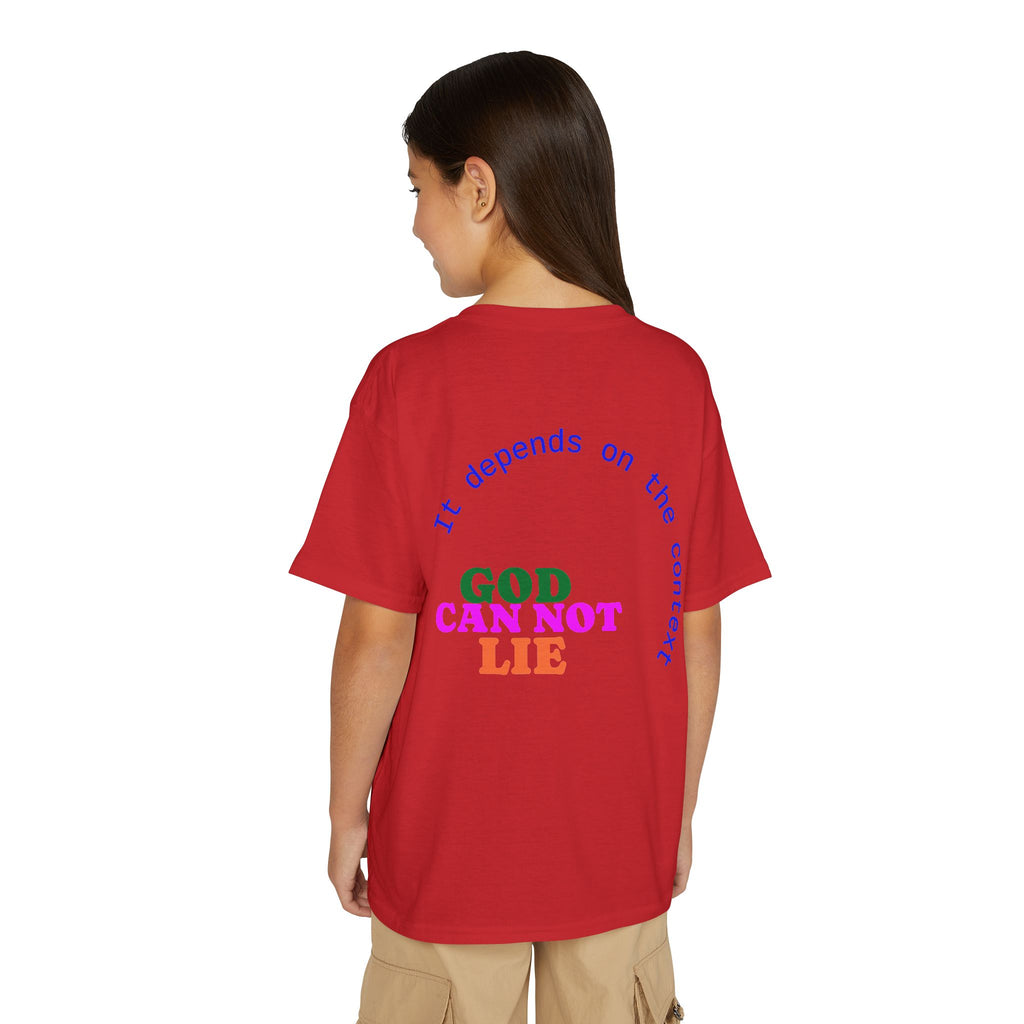 Youth T-Shirt — "What God Cannot Do Does Not Exist" Colorful Faith Graphic