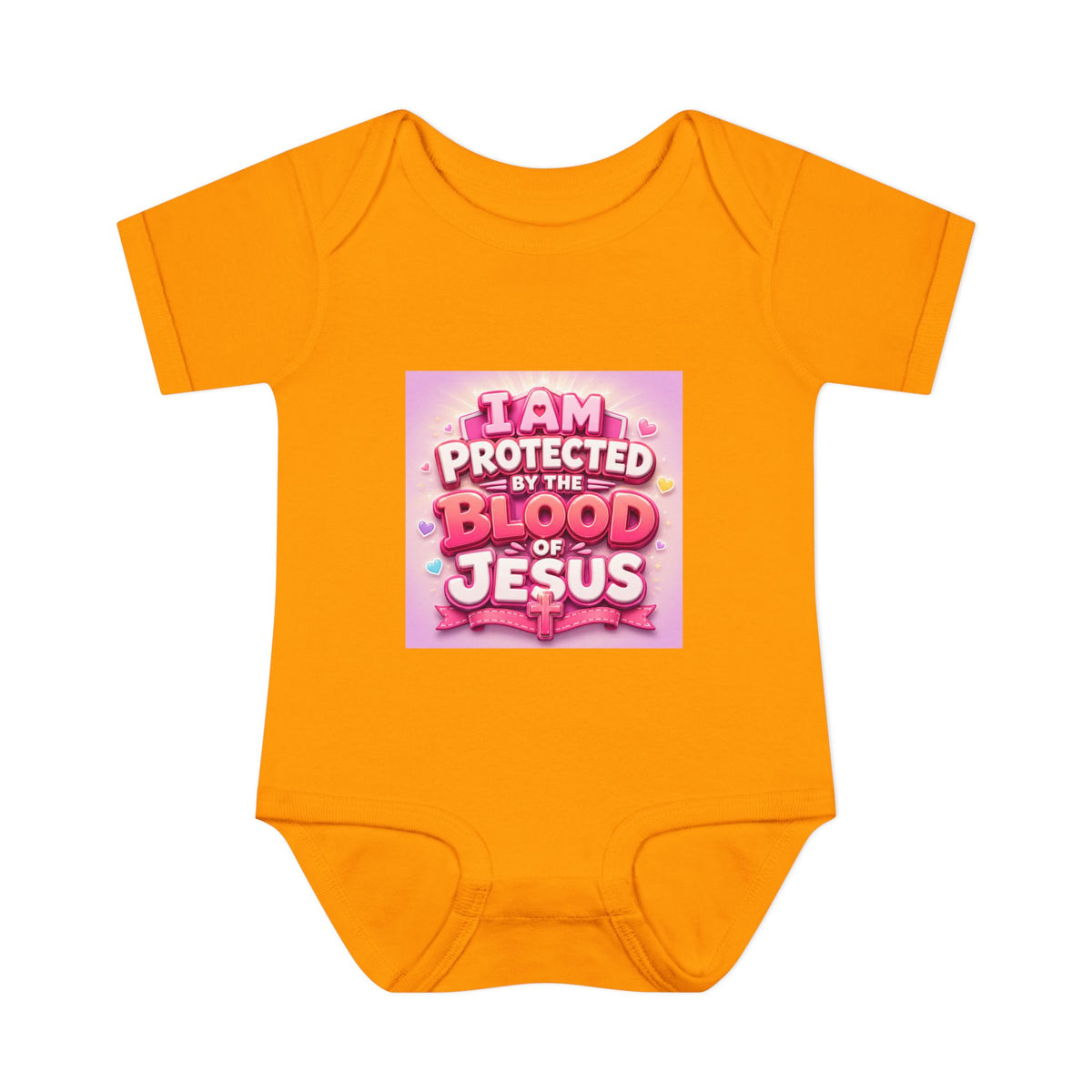 Infant Bodysuit — "I Am Protected by the Blood of Jesus" Pink Faith Baby Onesie