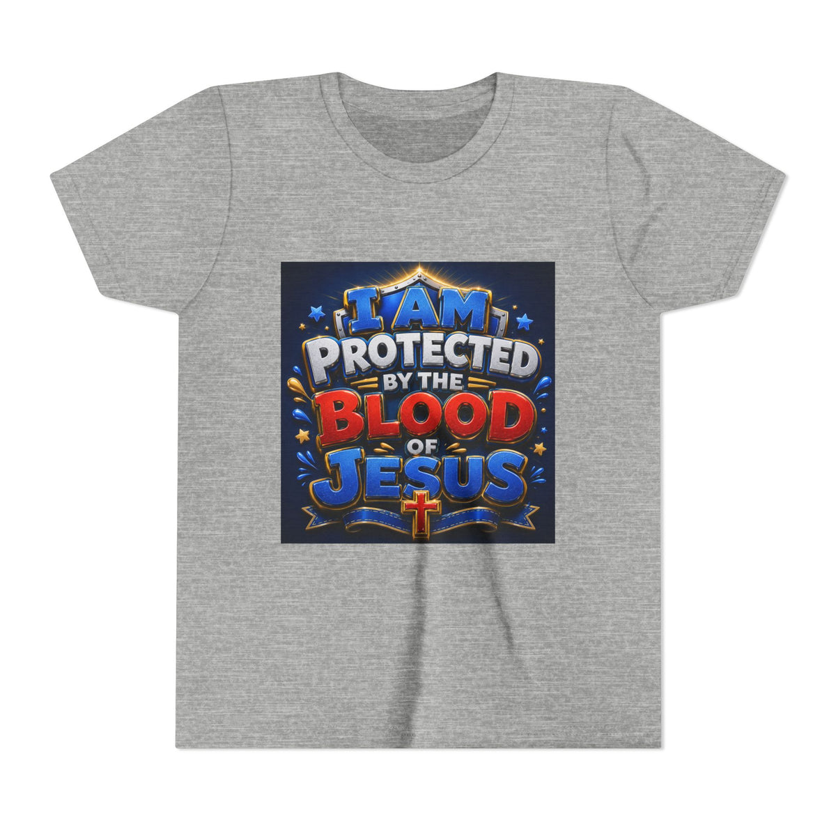 Youth Tee - "I Am Protected by the Blood of Jesus" Christian Kids T-Shirt