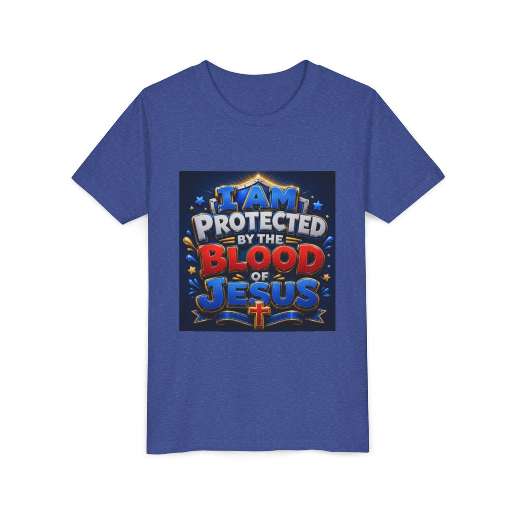 Youth Tee - "I Am Protected by the Blood of Jesus" Christian Kids T-Shirt