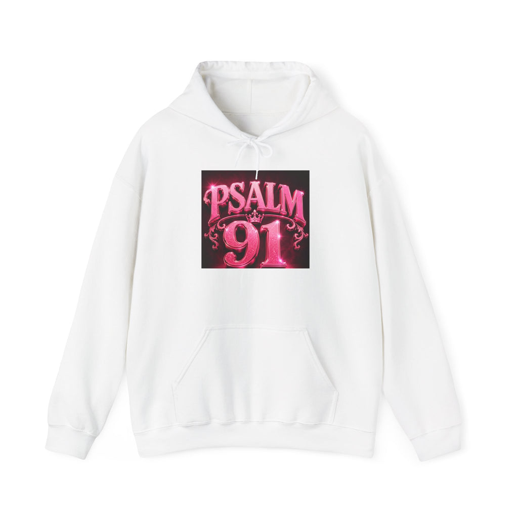 Psalm 91 Hoodie — Pink Floral Protective Prayer Sweatshirt