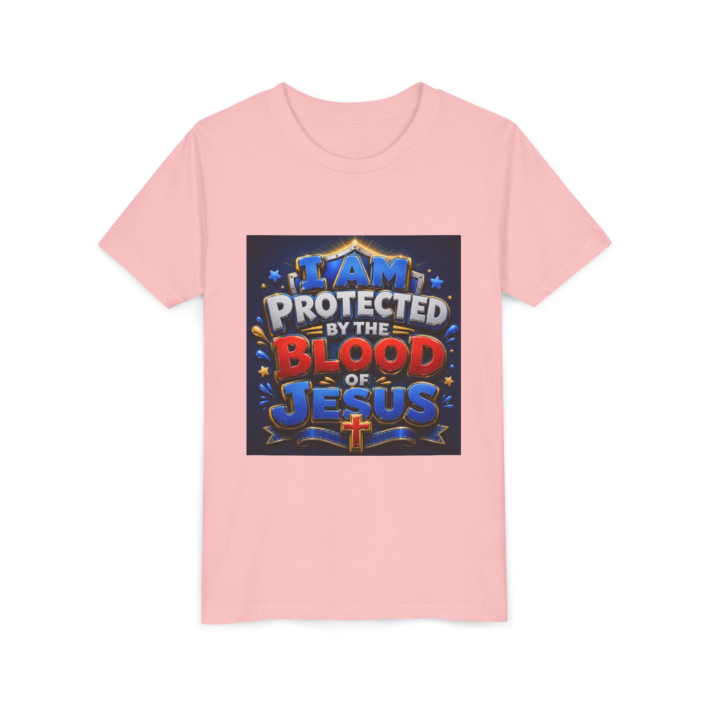 Youth Tee - "I Am Protected by the Blood of Jesus" Christian Kids T-Shirt