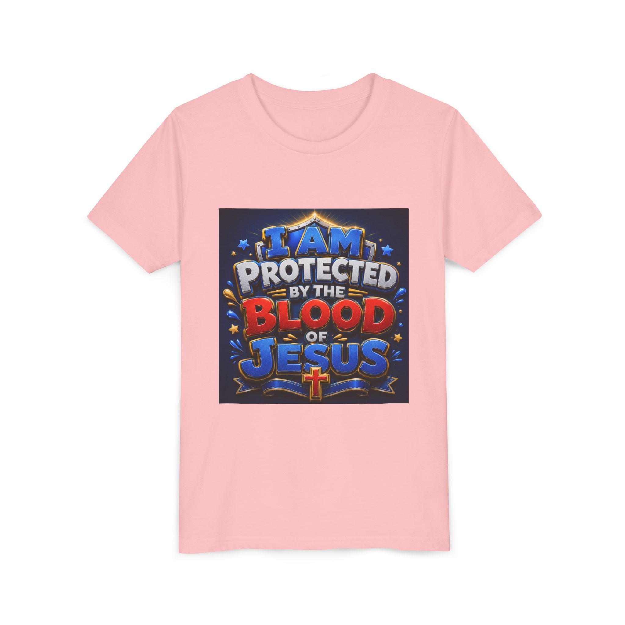 Youth Tee - "I Am Protected by the Blood of Jesus" Christian Kids T-Shirt