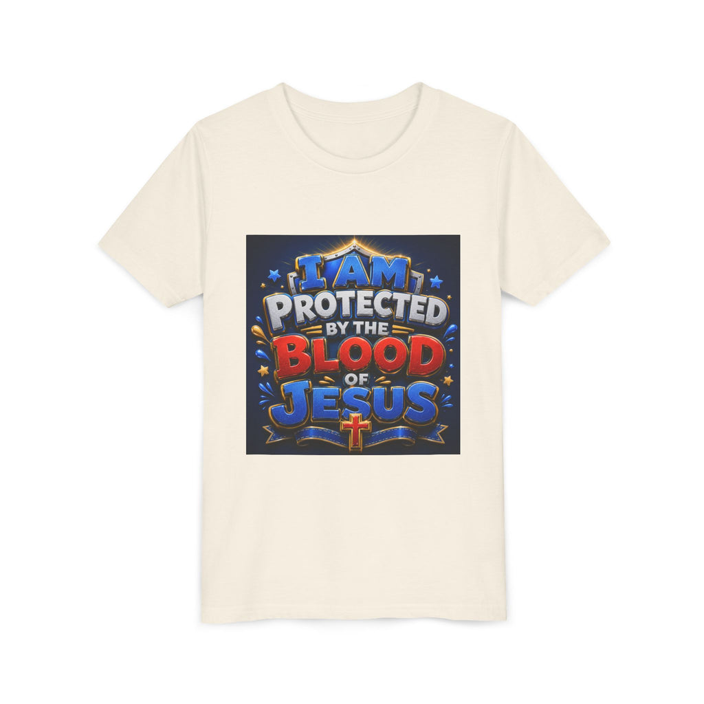 Youth Tee - "I Am Protected by the Blood of Jesus" Christian Kids T-Shirt
