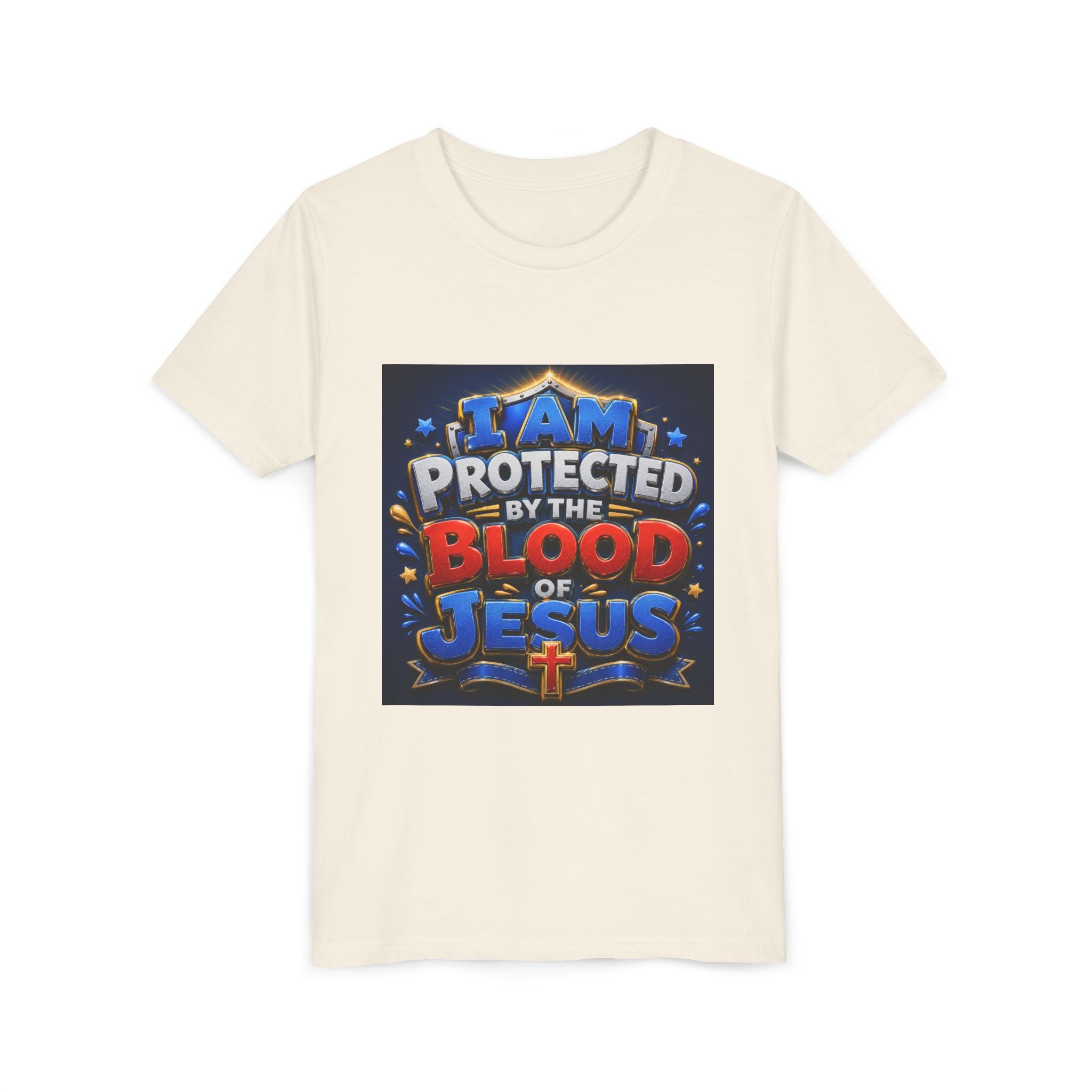 Youth Tee - "I Am Protected by the Blood of Jesus" Christian Kids T-Shirt