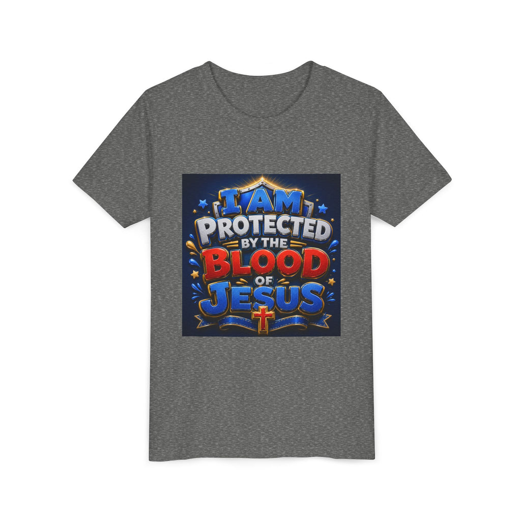 Youth Tee - "I Am Protected by the Blood of Jesus" Christian Kids T-Shirt