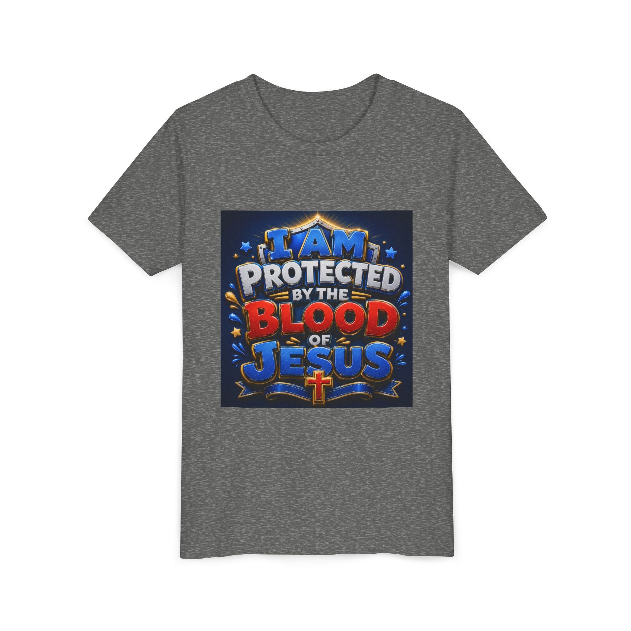 Youth Tee - "I Am Protected by the Blood of Jesus" Christian Kids T-Shirt