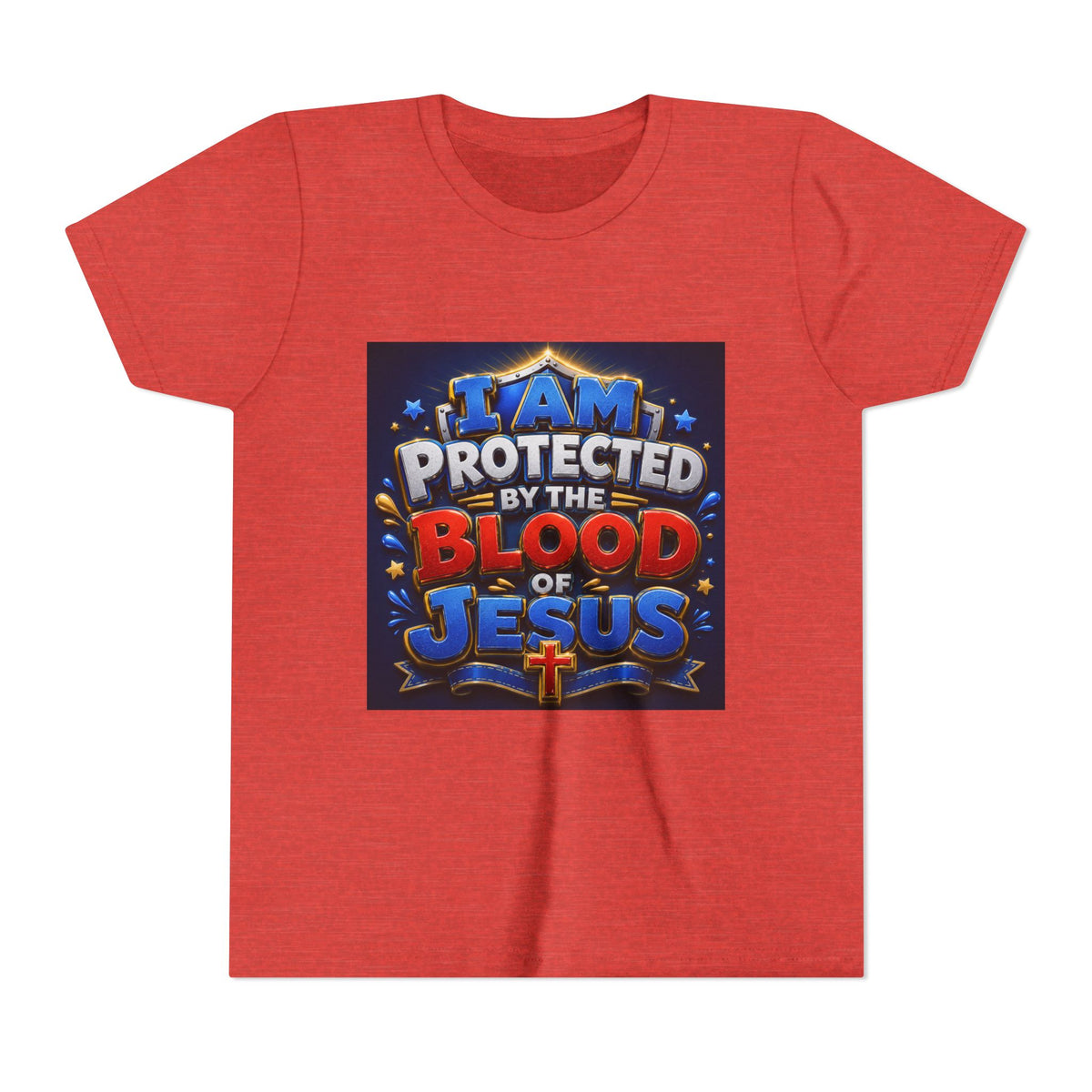 Youth Tee - "I Am Protected by the Blood of Jesus" Christian Kids T-Shirt
