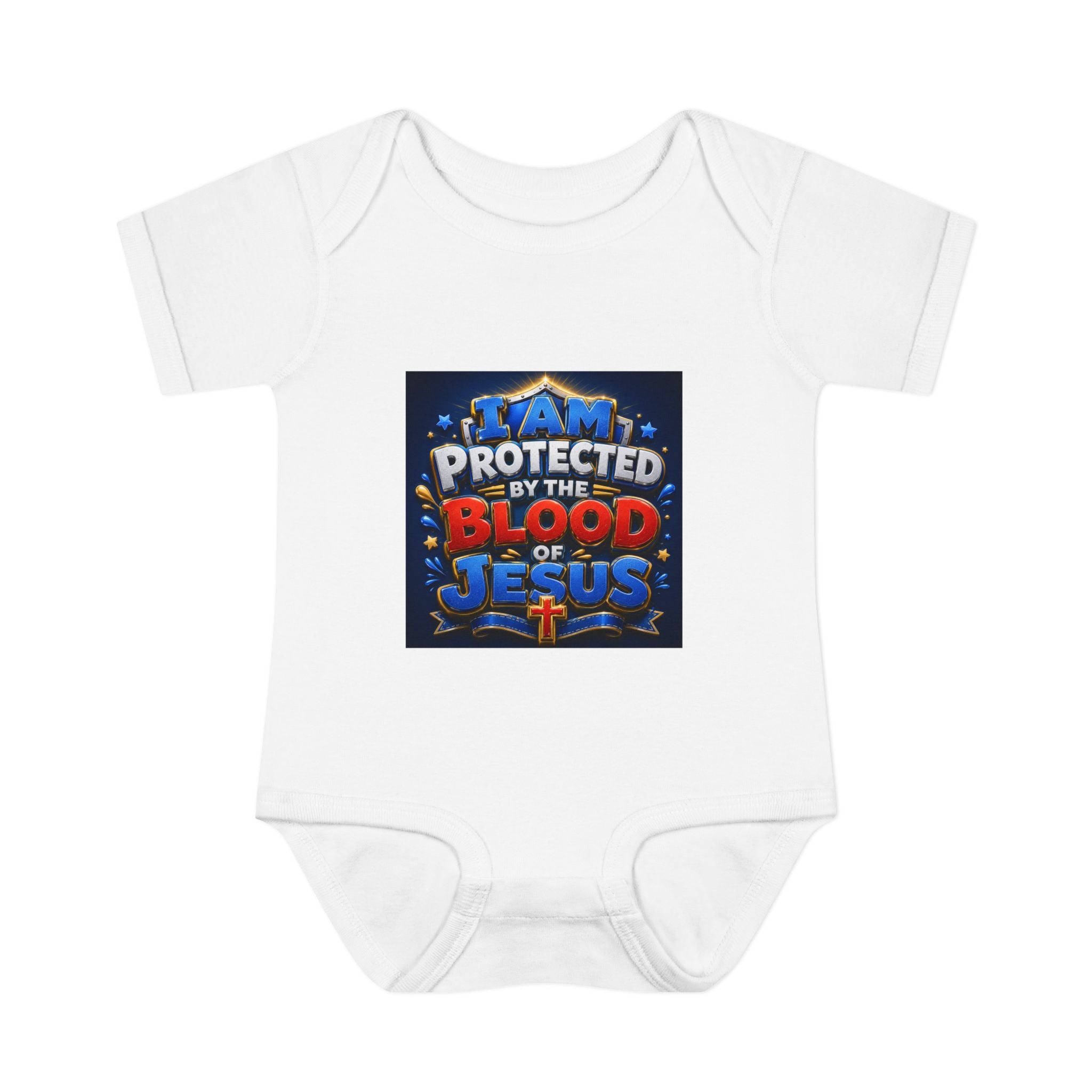 Infant Bodysuit - "I Am Protected by the Blood of Jesus" Christian Baby Onesie, Religious Newborn Gift