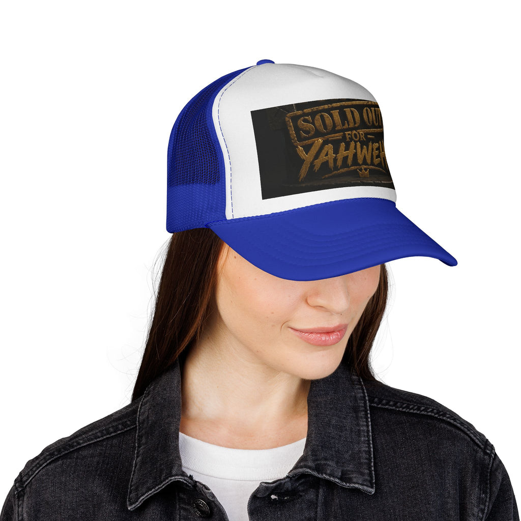 Sold Out for Yahweh Trucker Hat – Christian Faith Mesh Cap