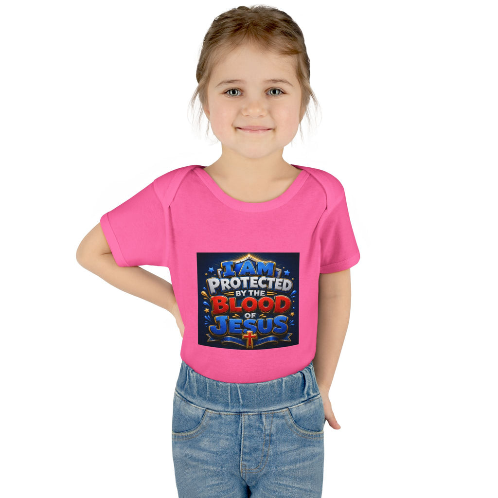 Infant Bodysuit - "I Am Protected by the Blood of Jesus" Christian Baby Onesie, Religious Newborn Gift