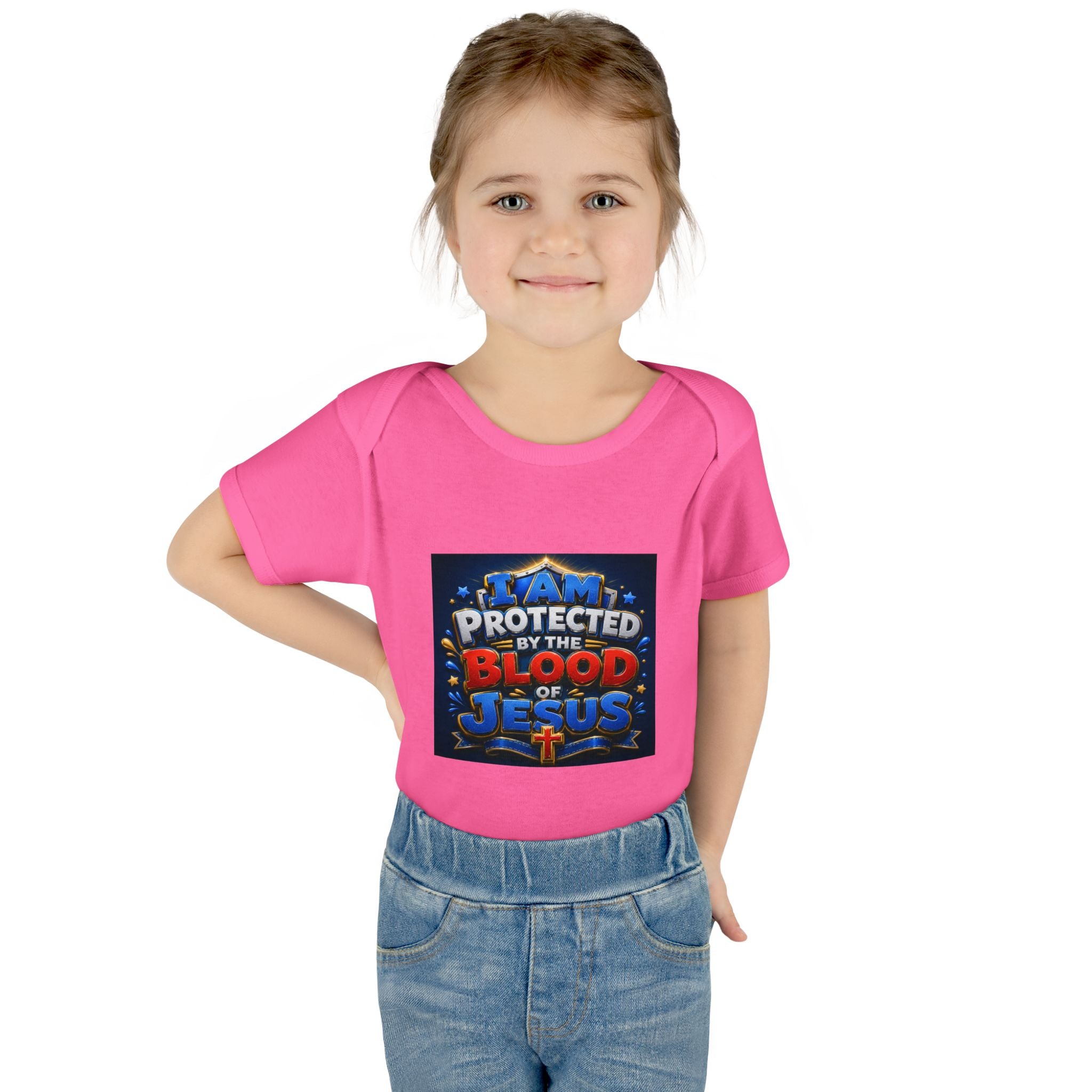 Infant Bodysuit - "I Am Protected by the Blood of Jesus" Christian Baby Onesie, Religious Newborn Gift