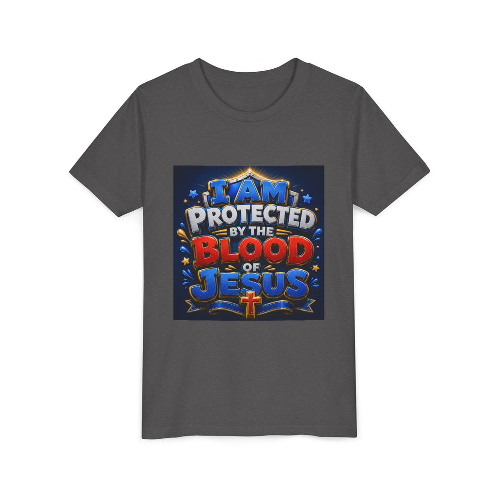 Youth Tee - "I Am Protected by the Blood of Jesus" Christian Kids T-Shirt