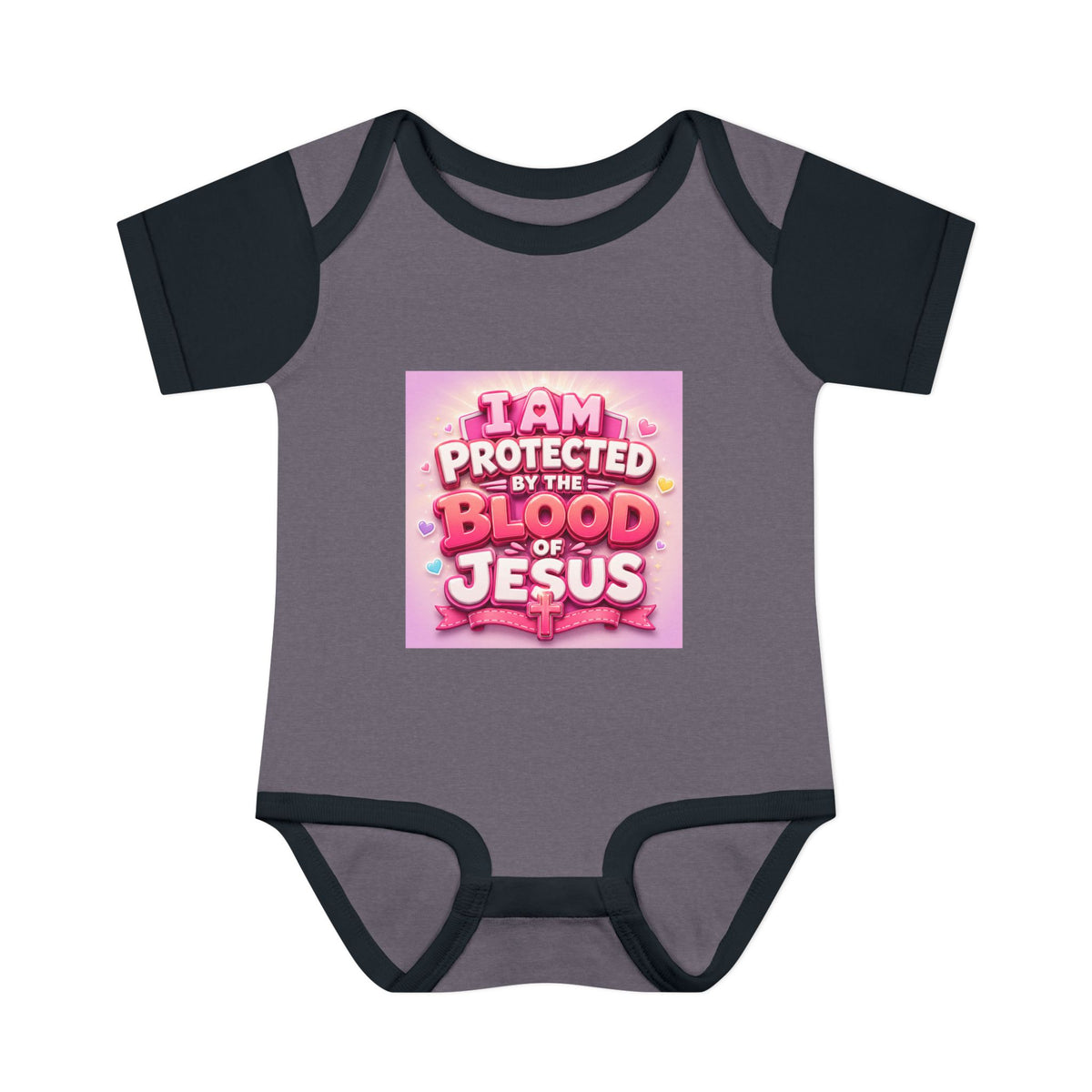 Infant Bodysuit — "I Am Protected by the Blood of Jesus" Pink Faith Baby Onesie