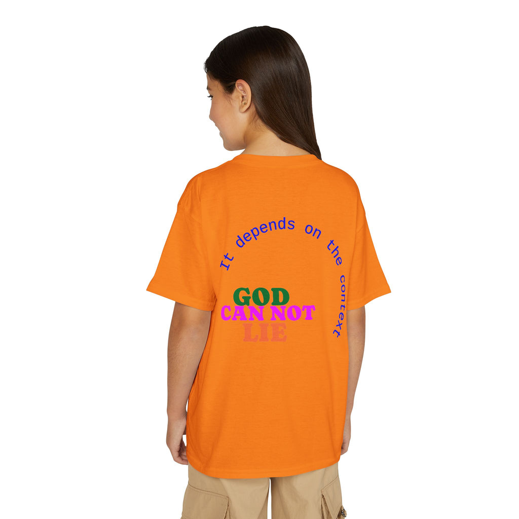Youth T-Shirt — "What God Cannot Do Does Not Exist" Colorful Faith Graphic