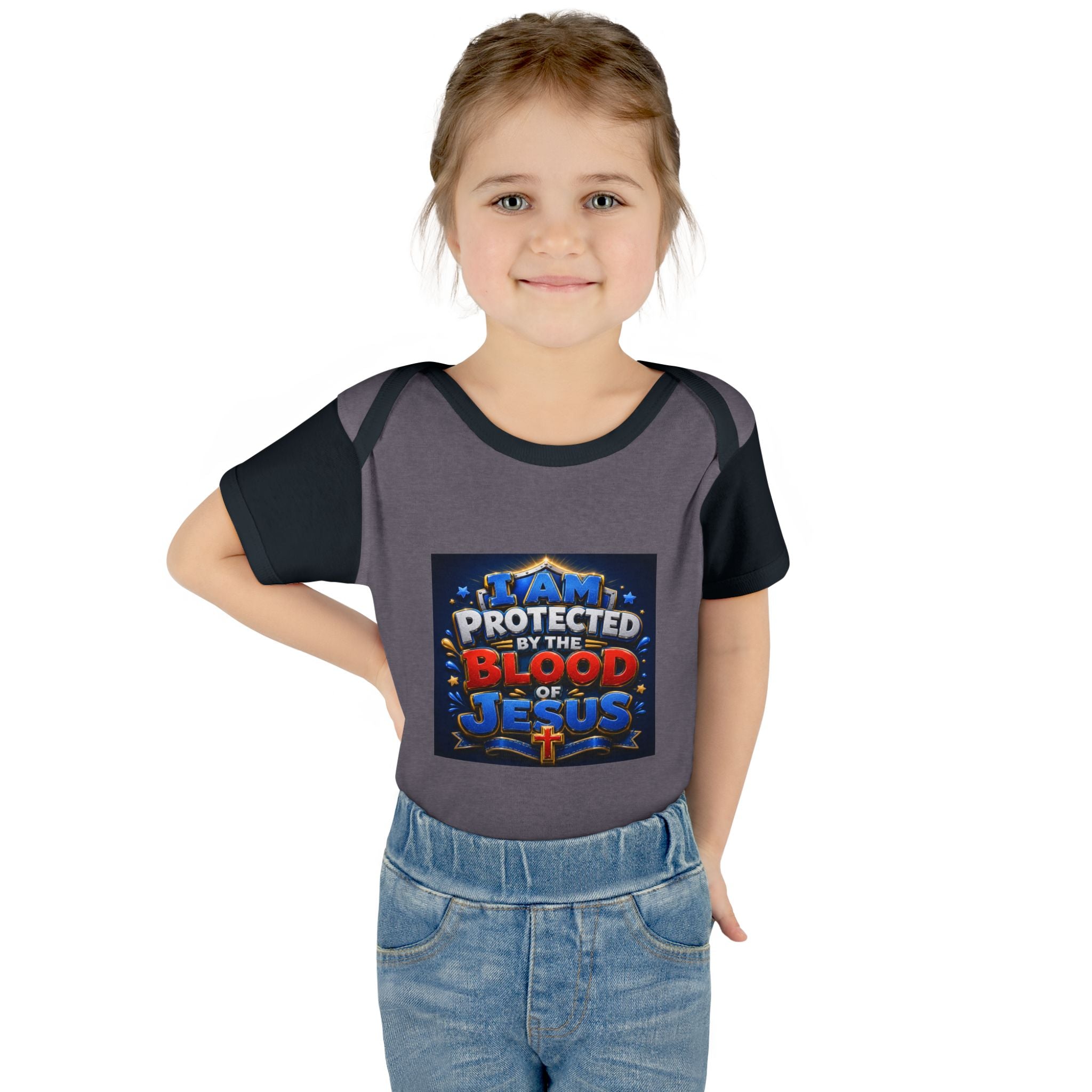 Infant Bodysuit - "I Am Protected by the Blood of Jesus" Christian Baby Onesie, Religious Newborn Gift