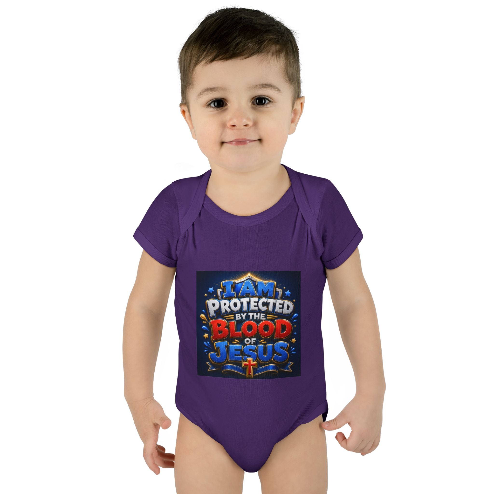 Infant Bodysuit - "I Am Protected by the Blood of Jesus" Christian Baby Onesie, Religious Newborn Gift