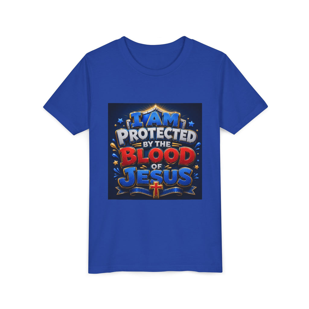 Youth Tee - "I Am Protected by the Blood of Jesus" Christian Kids T-Shirt