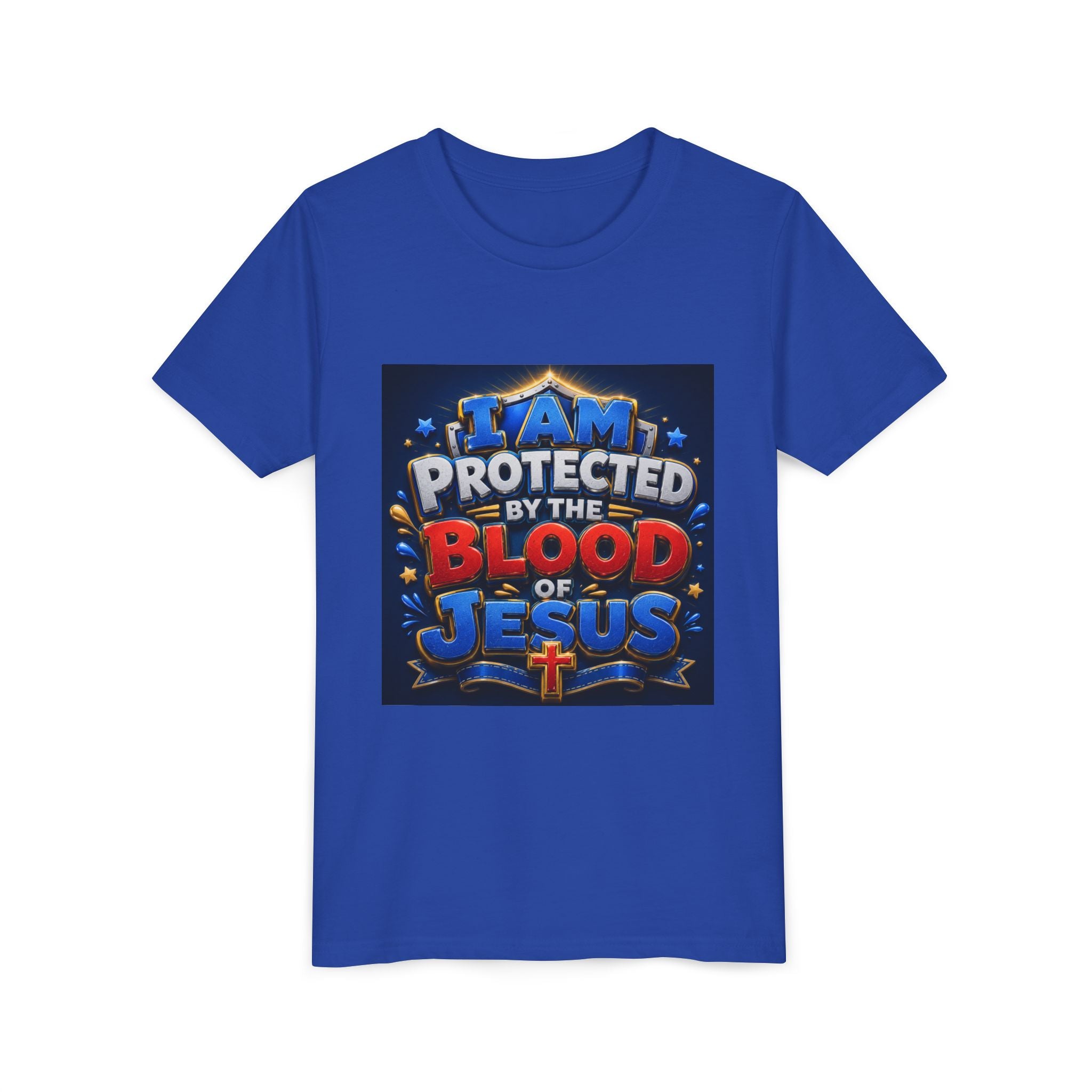Youth Tee - "I Am Protected by the Blood of Jesus" Christian Kids T-Shirt