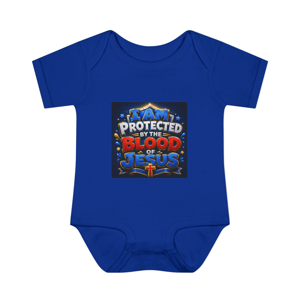 Infant Bodysuit - "I Am Protected by the Blood of Jesus" Christian Baby Onesie, Religious Newborn Gift