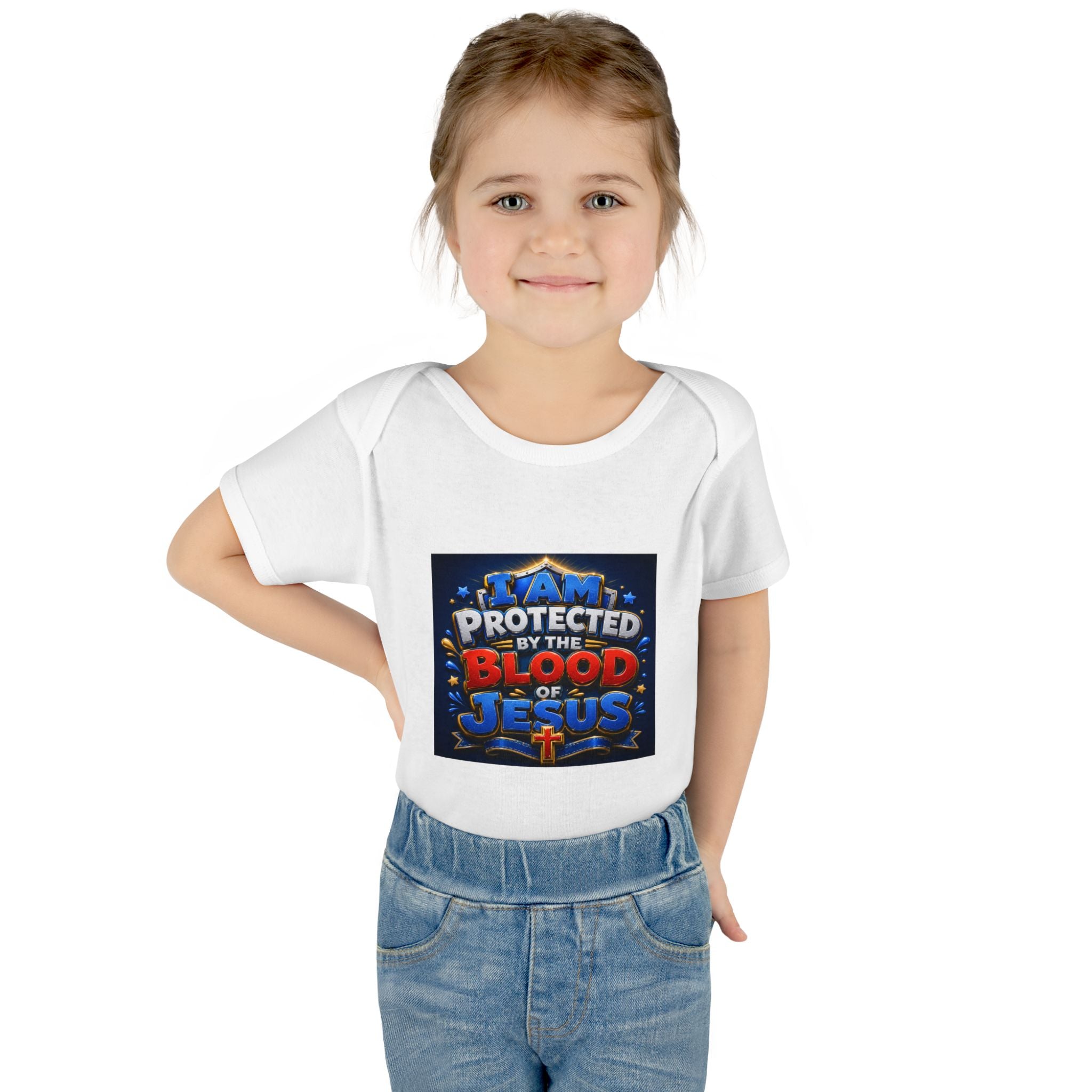 Infant Bodysuit - "I Am Protected by the Blood of Jesus" Christian Baby Onesie, Religious Newborn Gift