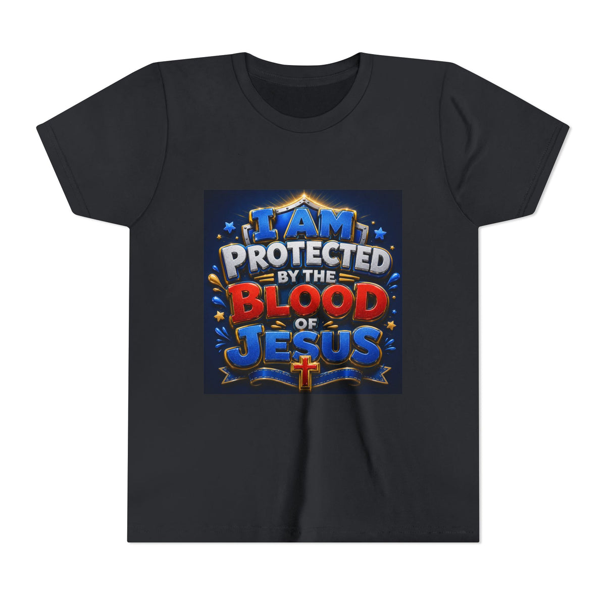 Youth Tee - "I Am Protected by the Blood of Jesus" Christian Kids T-Shirt