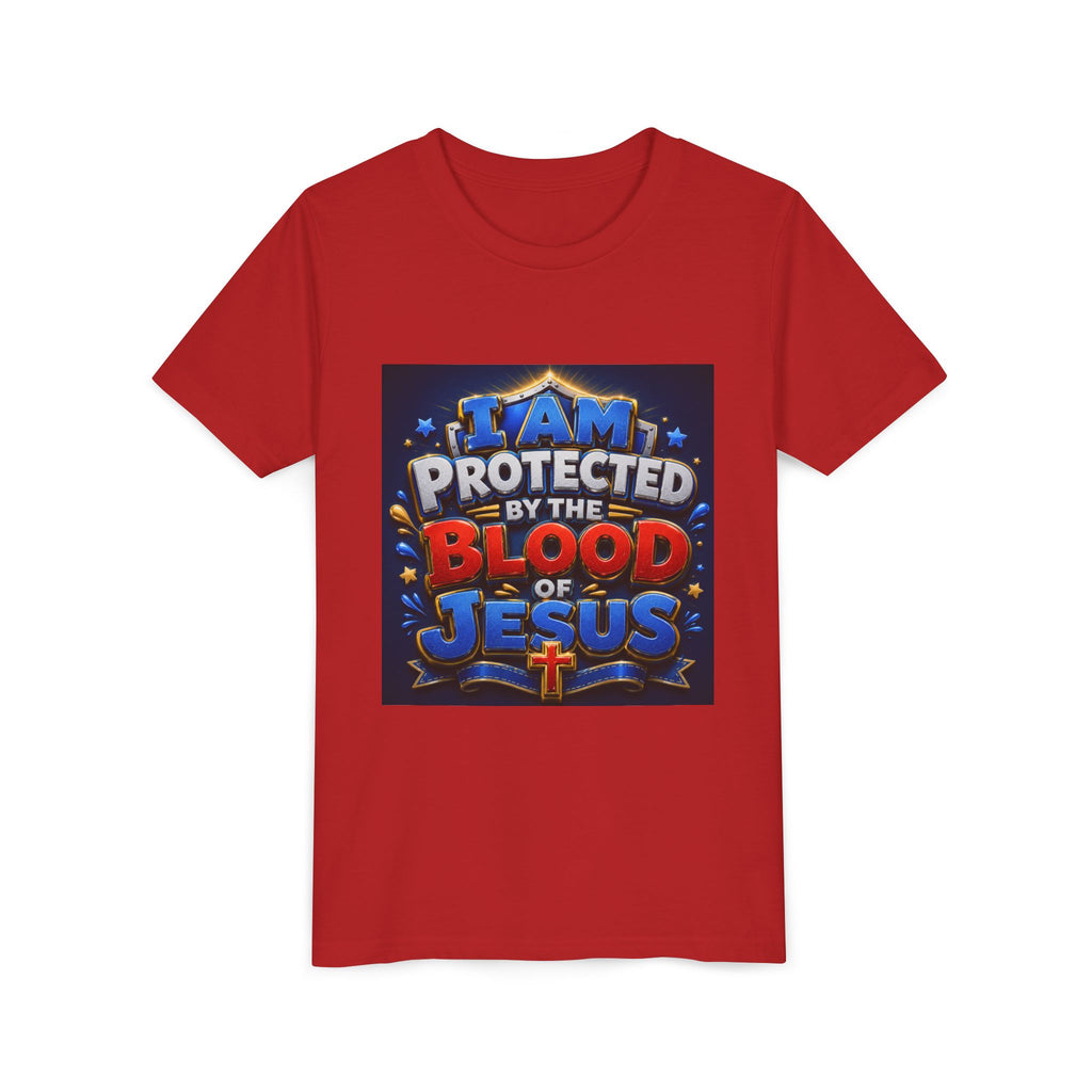Youth Tee - "I Am Protected by the Blood of Jesus" Christian Kids T-Shirt