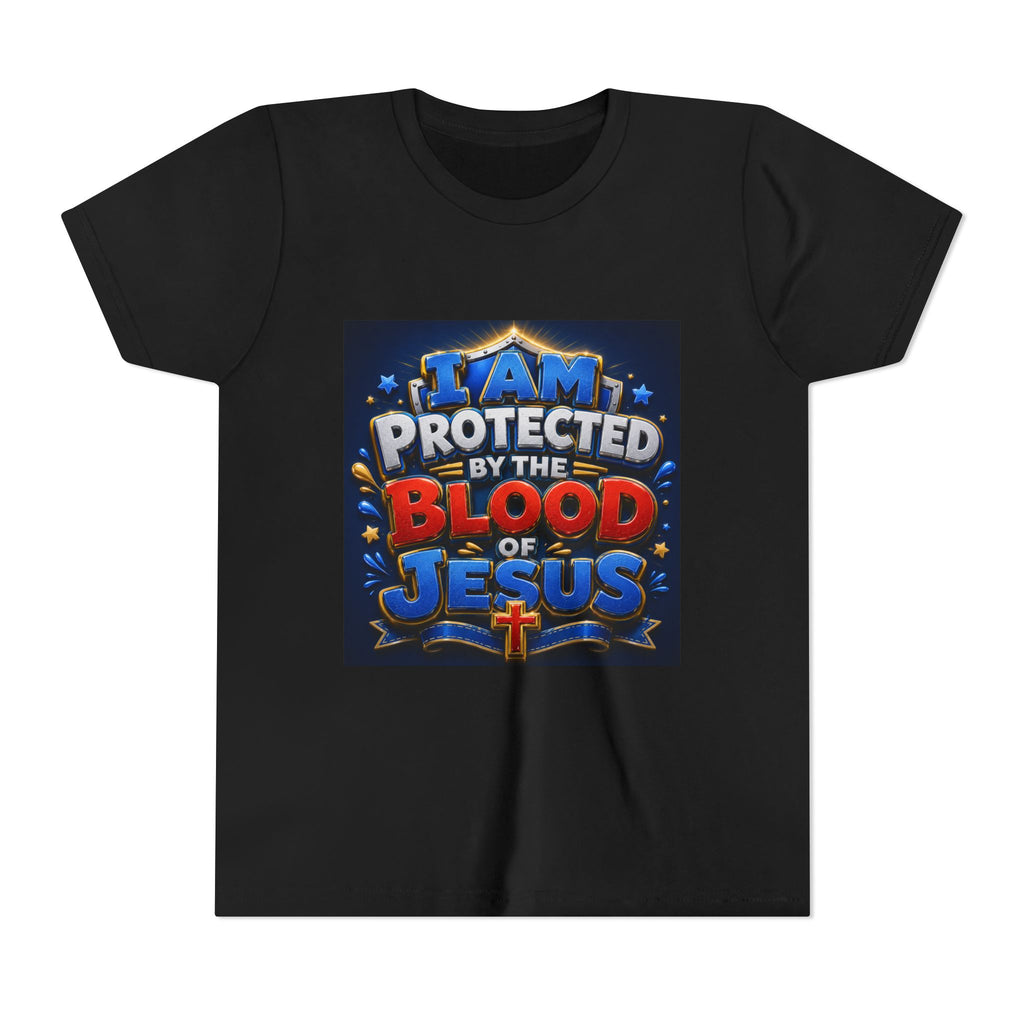 Youth Tee - "I Am Protected by the Blood of Jesus" Christian Kids T-Shirt