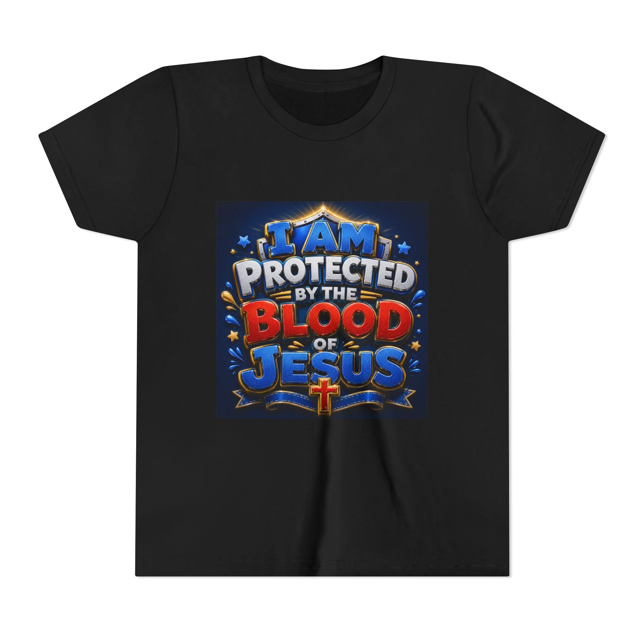 Youth Tee - "I Am Protected by the Blood of Jesus" Christian Kids T-Shirt