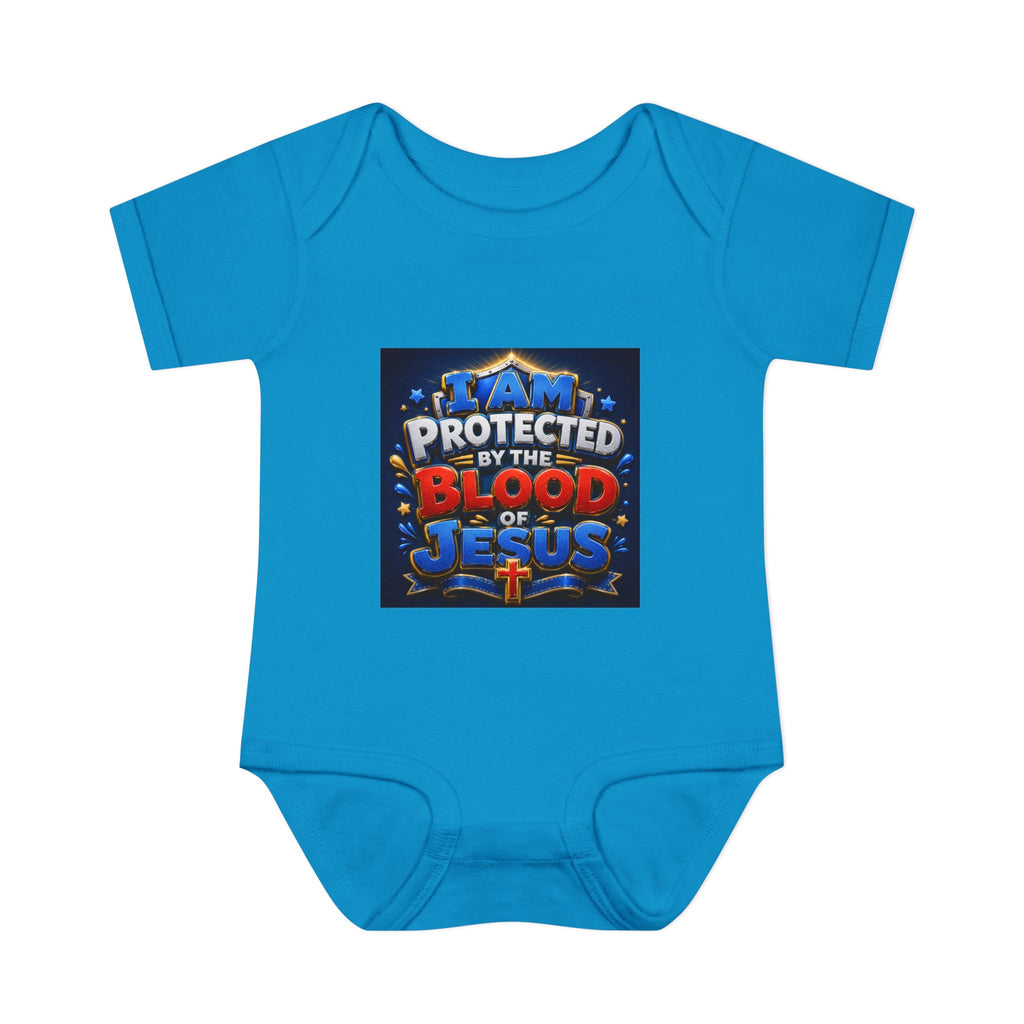 Infant Bodysuit - "I Am Protected by the Blood of Jesus" Christian Baby Onesie, Religious Newborn Gift
