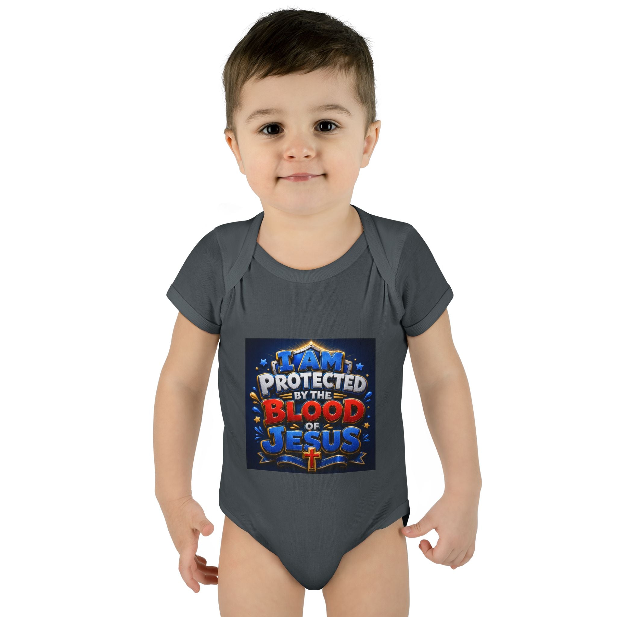 Infant Bodysuit - "I Am Protected by the Blood of Jesus" Christian Baby Onesie, Religious Newborn Gift