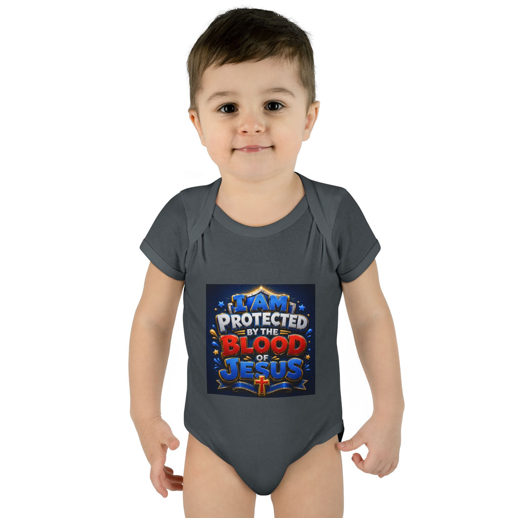 Infant Bodysuit - "I Am Protected by the Blood of Jesus" Christian Baby Onesie, Religious Newborn Gift