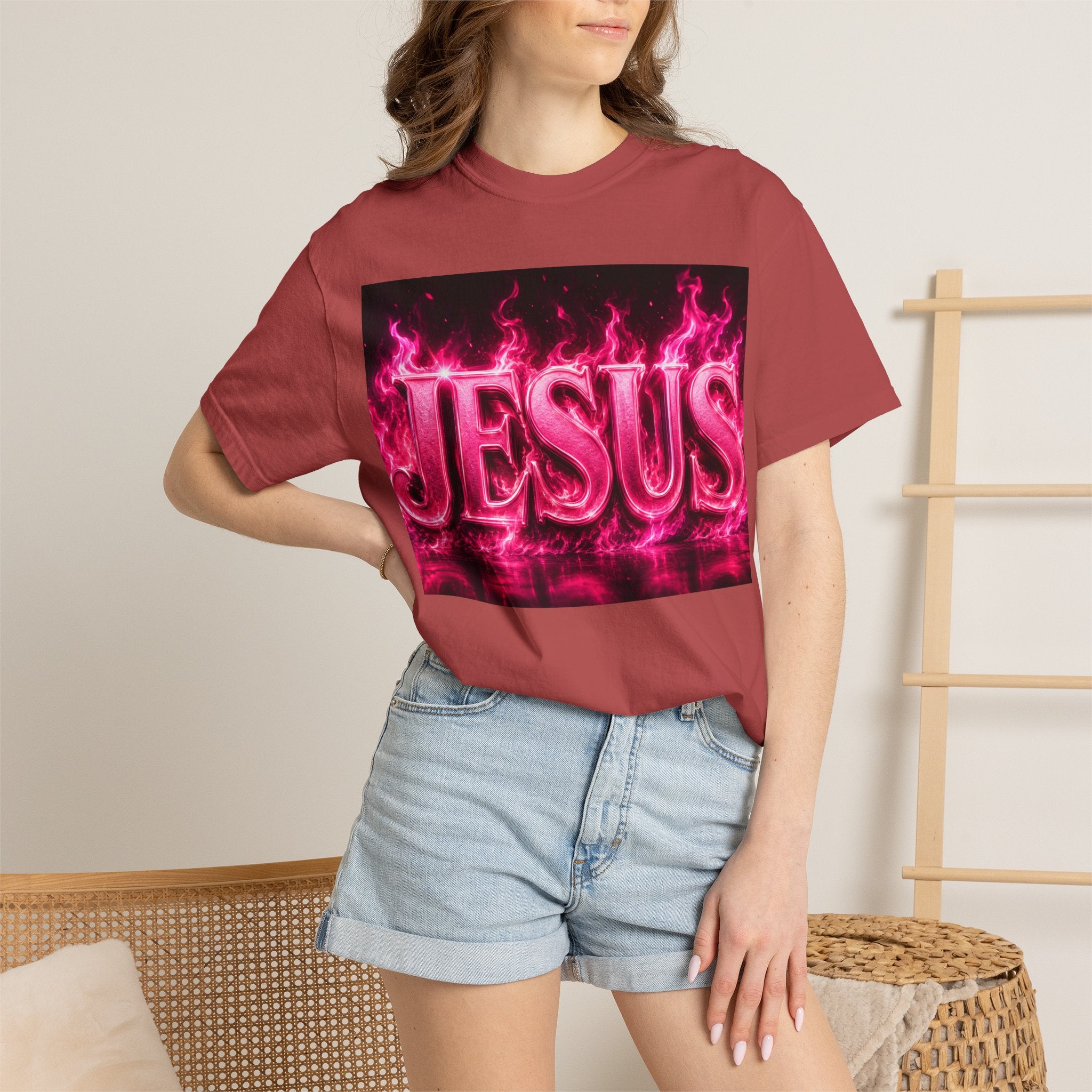 Jesus Pink Flame T-Shirt