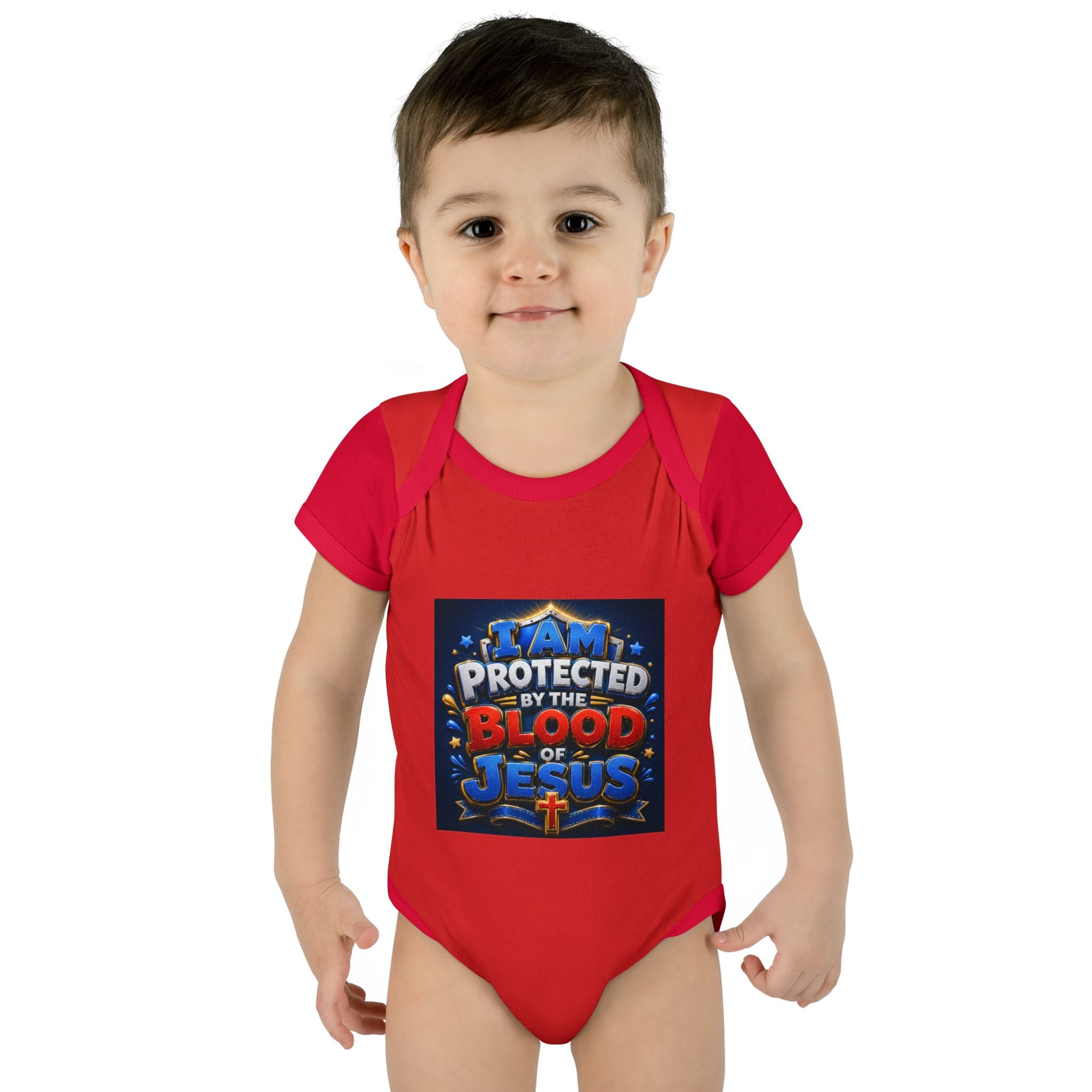 Infant Bodysuit - "I Am Protected by the Blood of Jesus" Christian Baby Onesie, Religious Newborn Gift