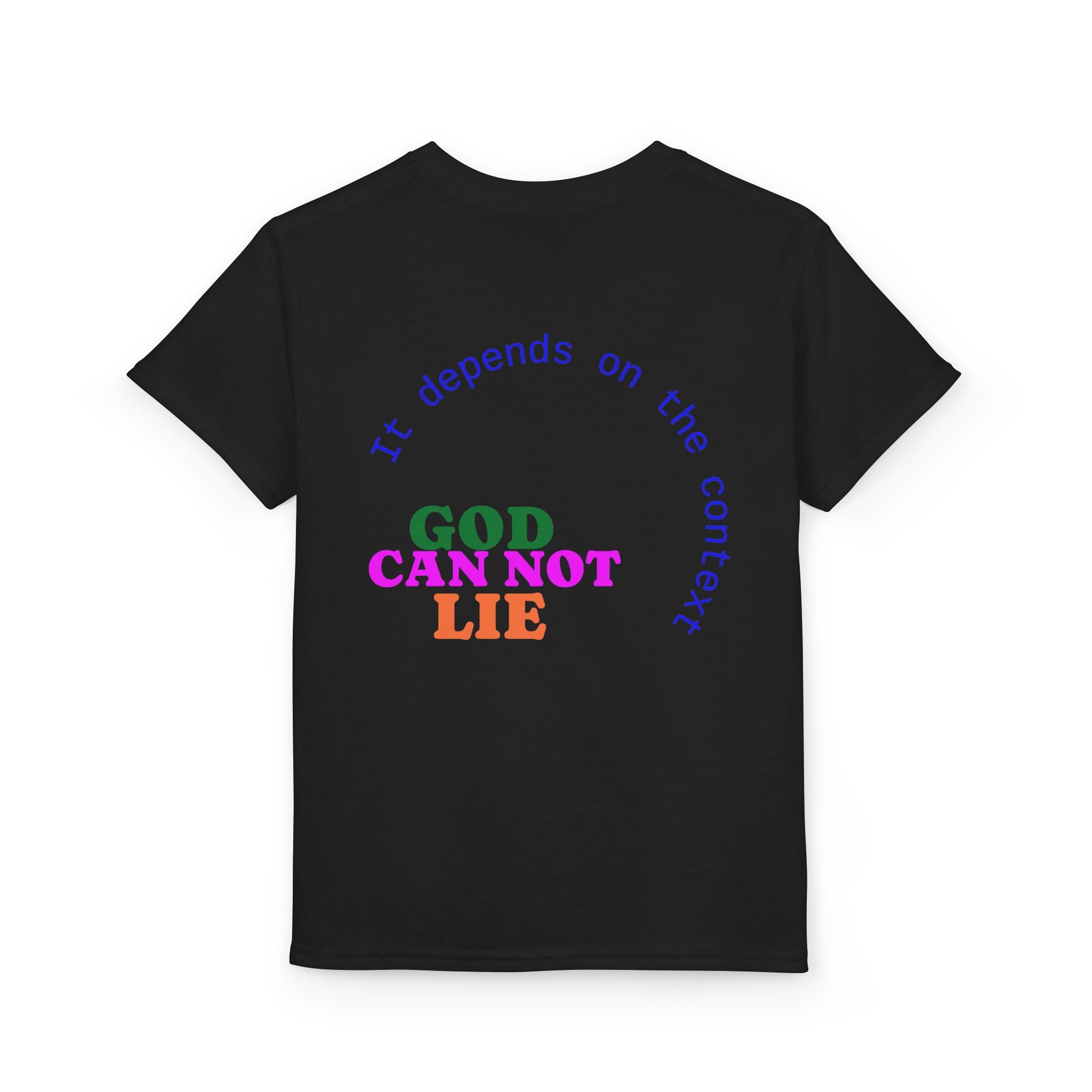 Youth T-Shirt — "What God Cannot Do Does Not Exist" Colorful Faith Graphic